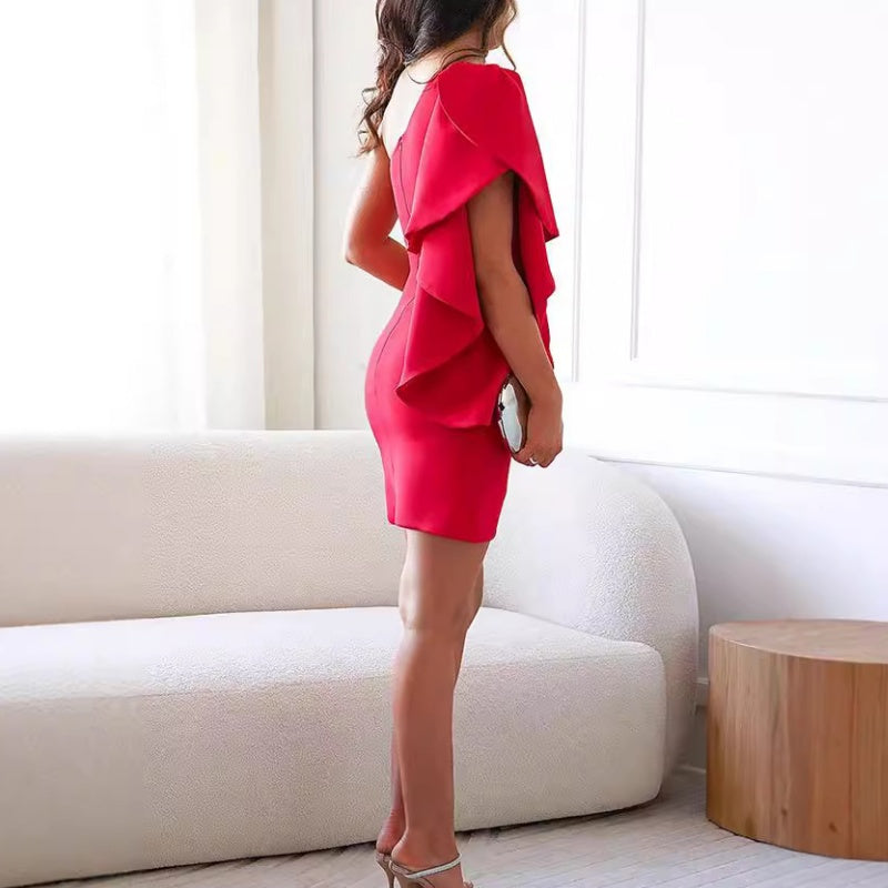 Natasza | Robe mini drapée à une épaule
