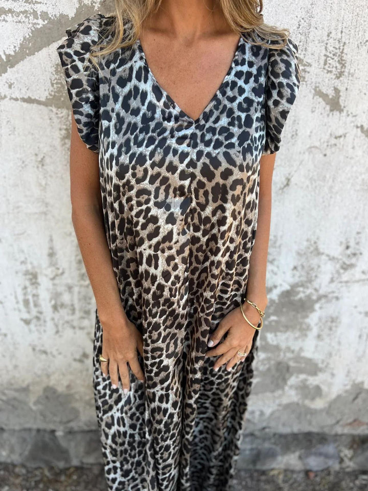 Karolina – Combinaison avec Décolleté et Motif Léopard