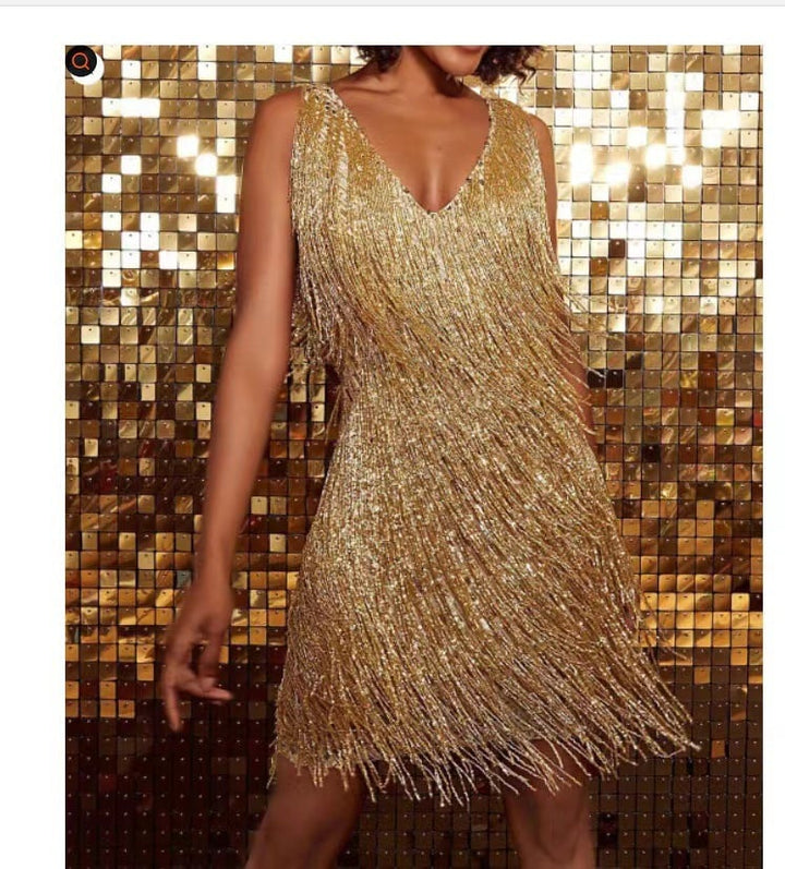 Dominika | Robe mini avec franges Glitz & Groove
