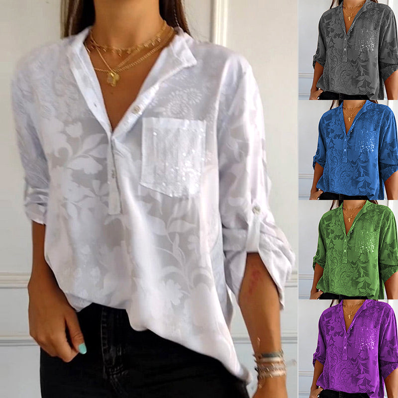 Stefania | Chemise Intemporelle avec Imprimé, Col et Boutons