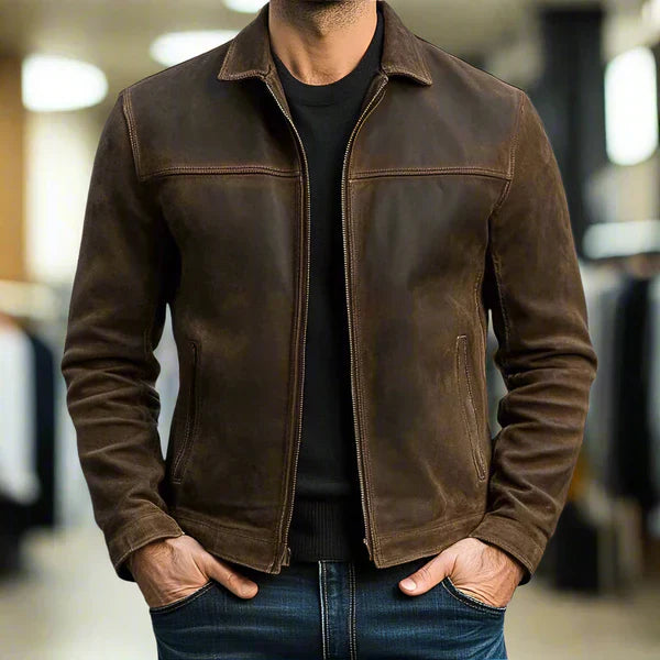 ROSSI ROMA™ | Veste en Cuir avec Fermeture Éclair