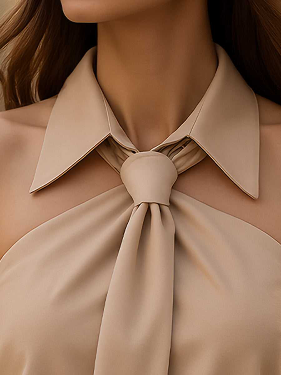 Maja – Blouse Élégante avec Nœud au Cou