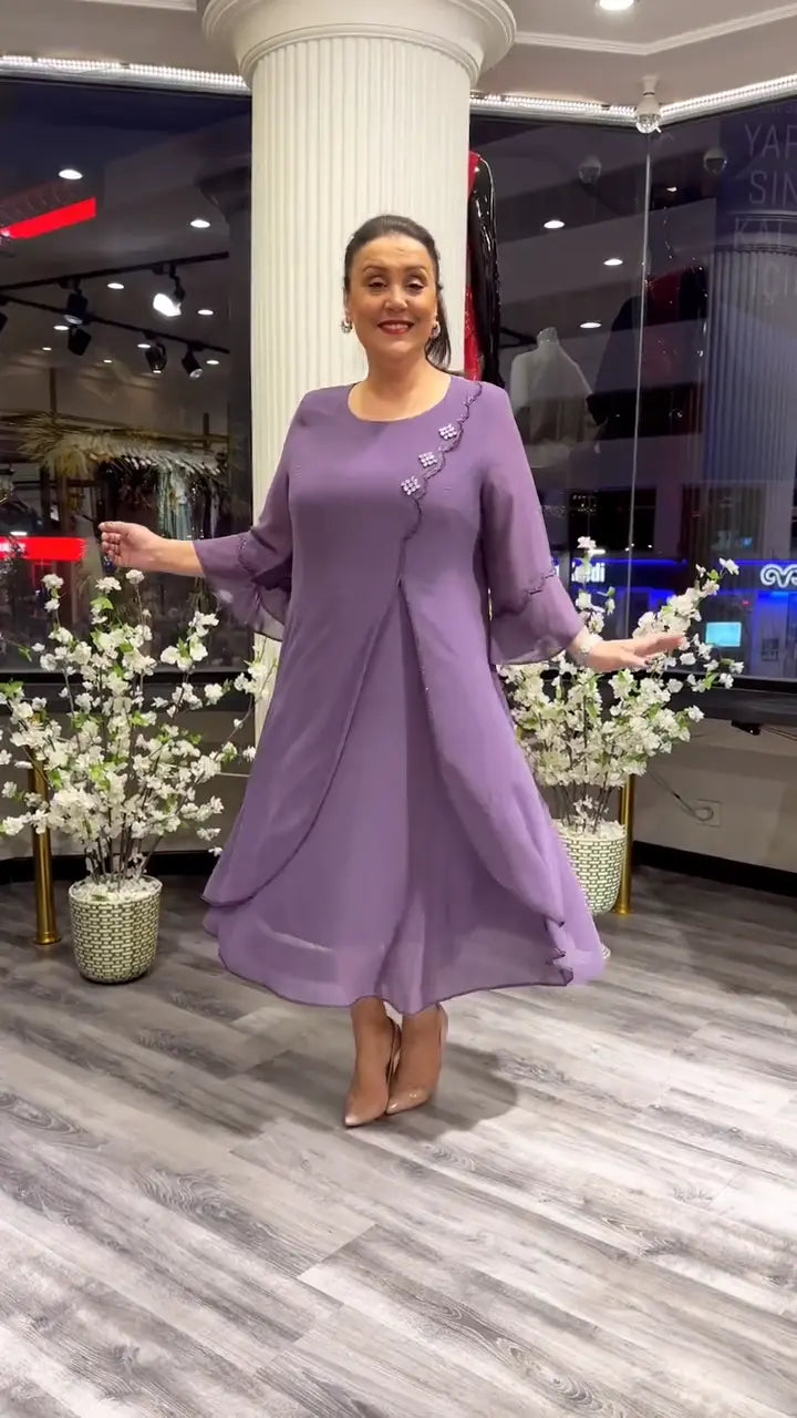 Marzenna | Robe midi – Murmure d'Élégance