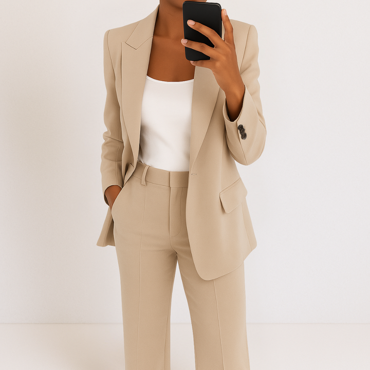 Leonia | Ensemble ajusté de blazer et pantalon