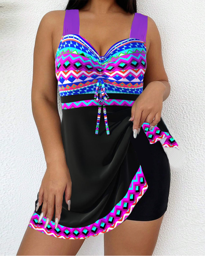 Teodora - Maillot de bain avec cordon et imprimé à rayures