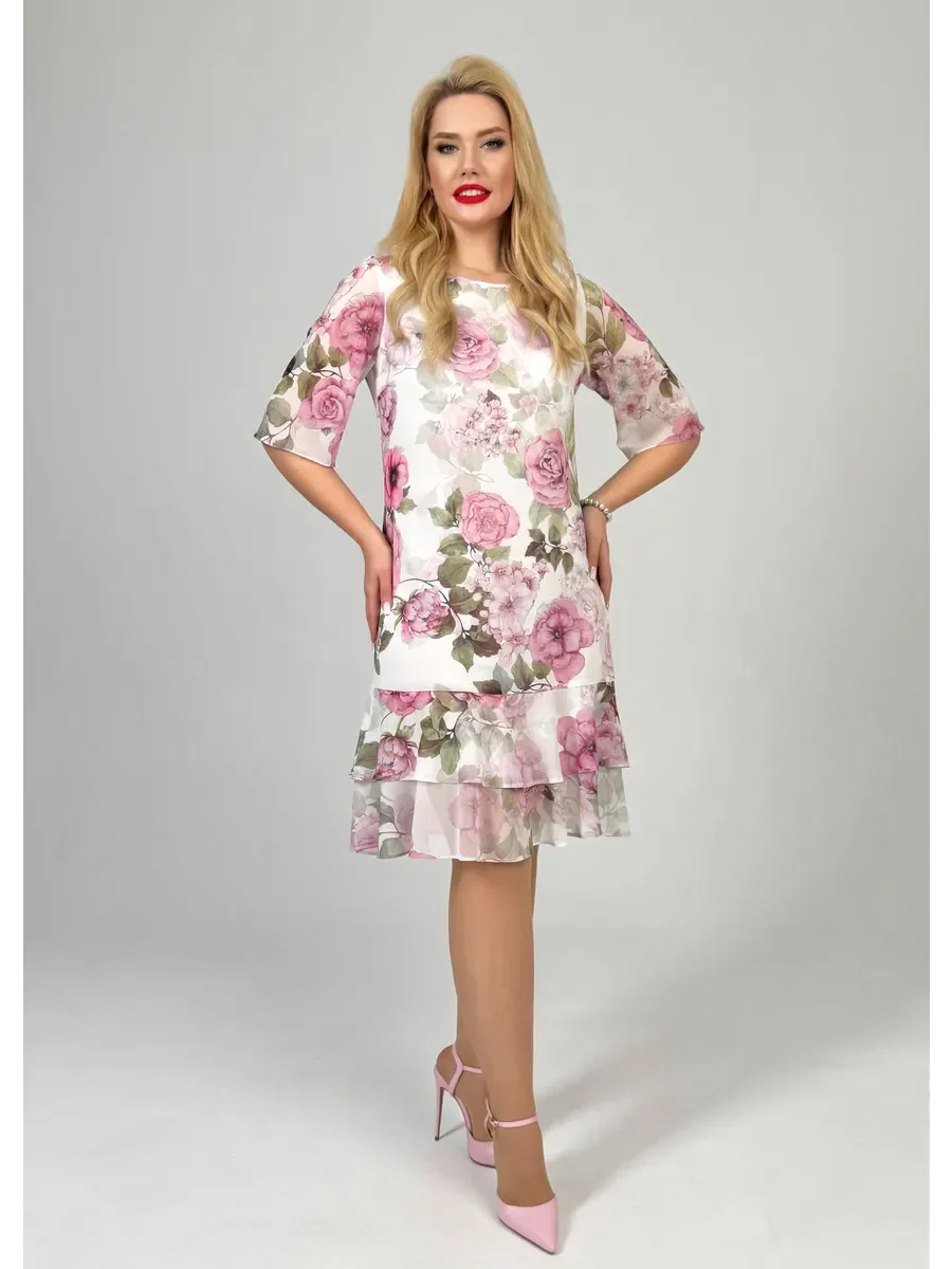 Samanta | Robe d'été ample avec décolleté rond et manches courtes