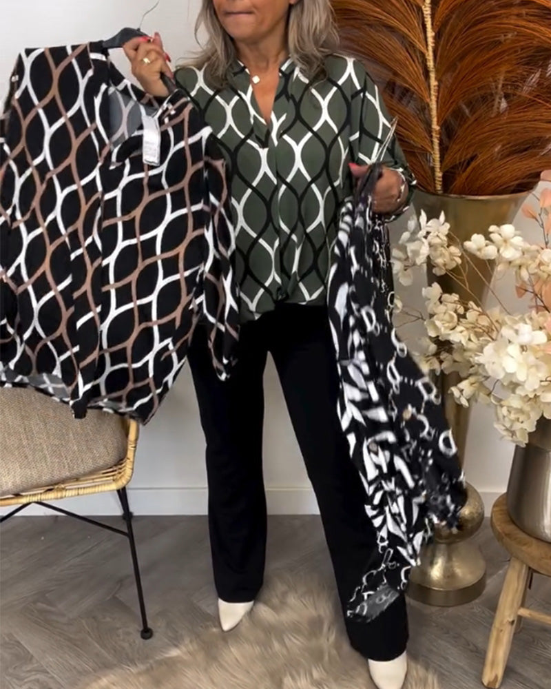 Martyna | Blouse à manches longues avec un motif élégant