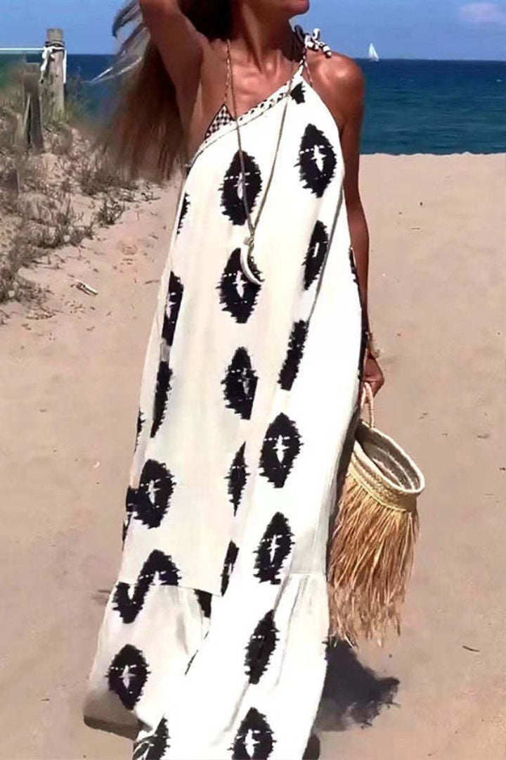 Luna – Robe Ample avec Motif Ethnique