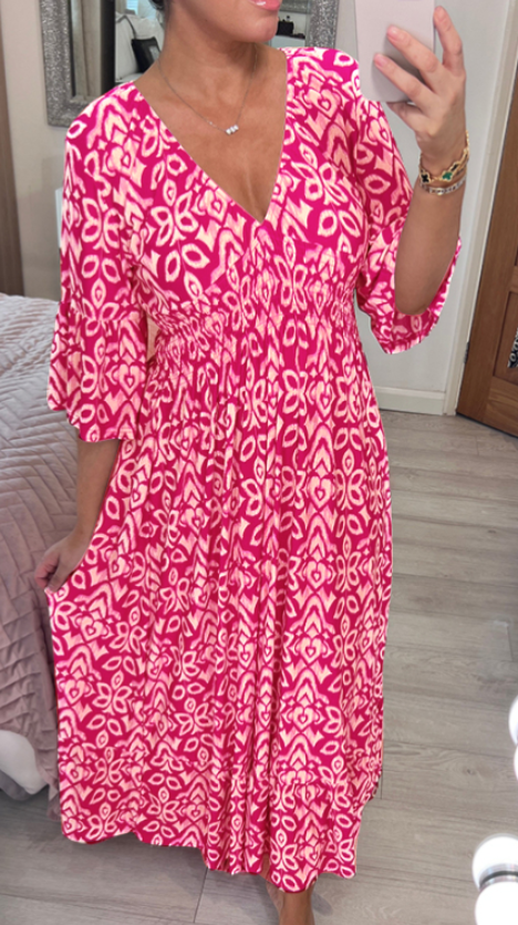 Robe Maxi Aérée – Prairie Corail