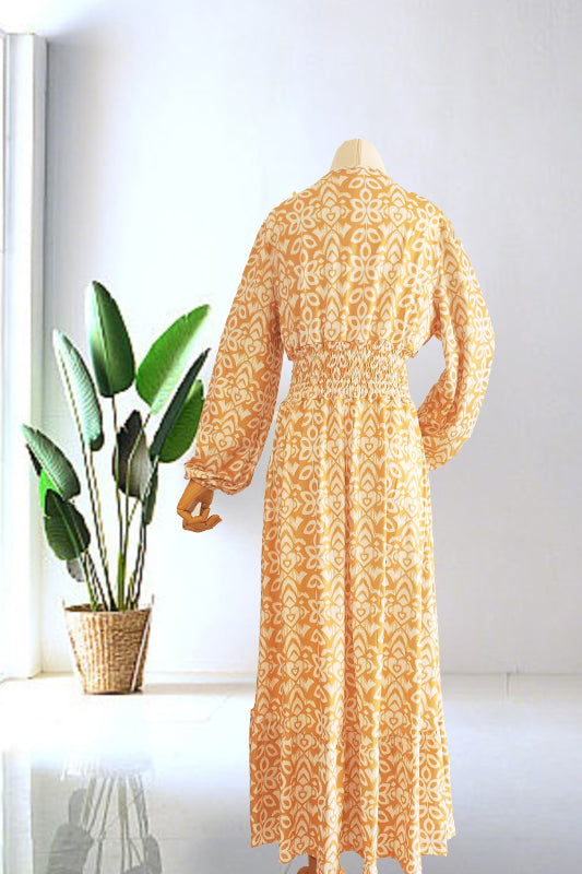 Robe Maxi Aérée – Prairie Corail