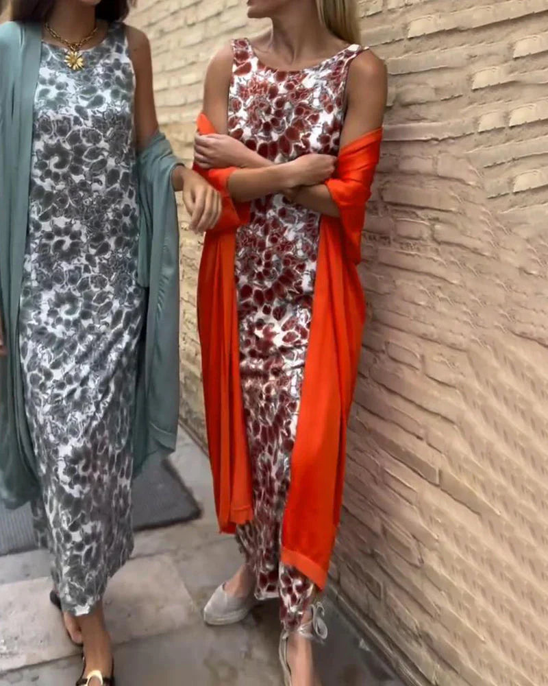 Bożena | Robe Longue Élégante avec Cardigan Ajusté
