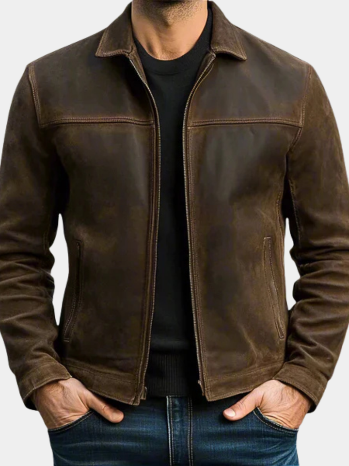 ROSSI ROMA™ | Veste en Cuir avec Fermeture Éclair