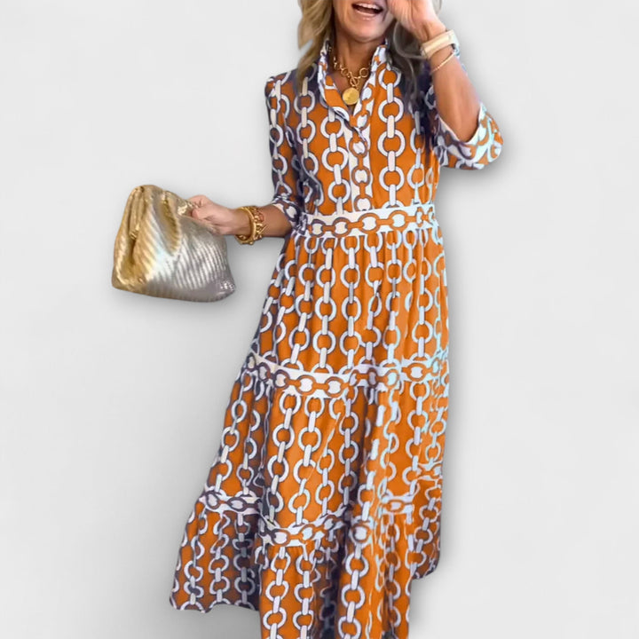 Kinga – Robe Midi avec Motif Chaîne