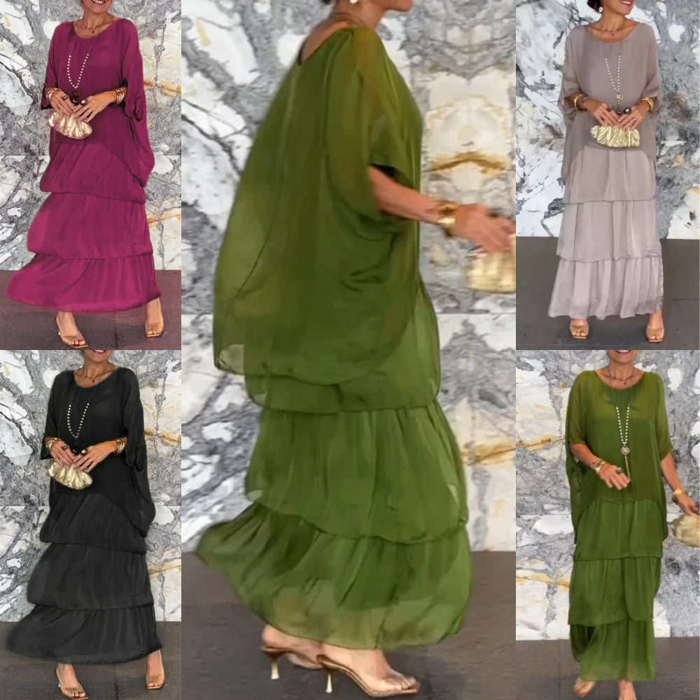 Dorota | Robe Maxi Boho avec Effet Superposé