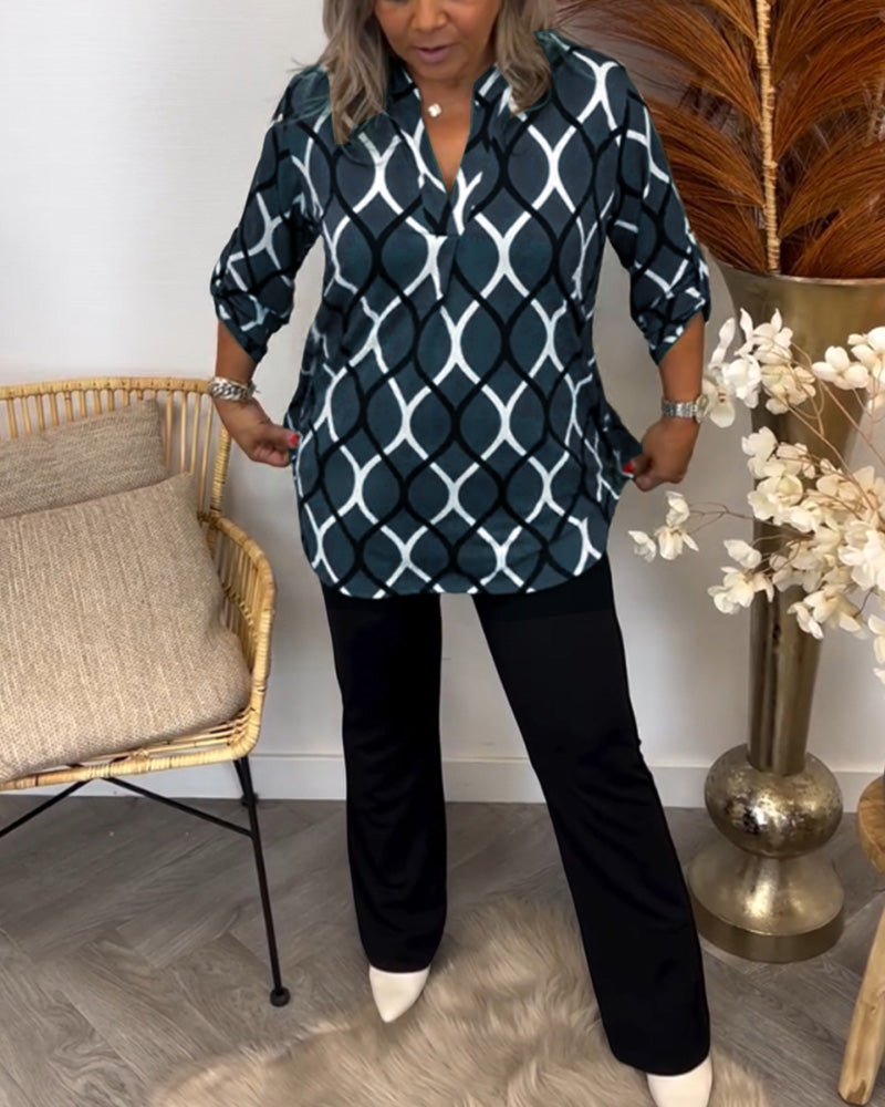 Martyna | Blouse à manches longues avec un motif élégant