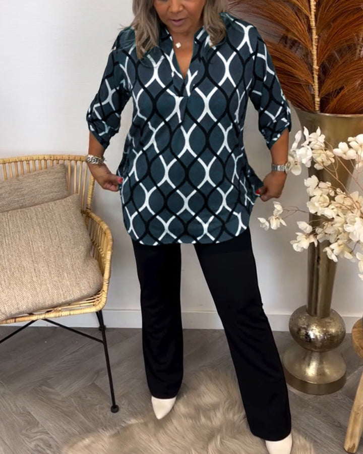 Martyna | Blouse à manches longues avec un motif élégant