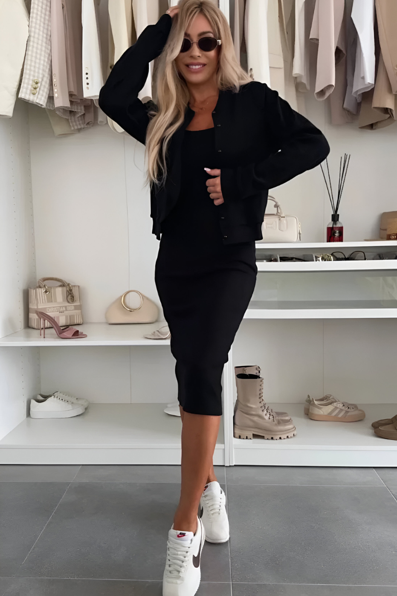 Nika | Robe midi confortable et gilet