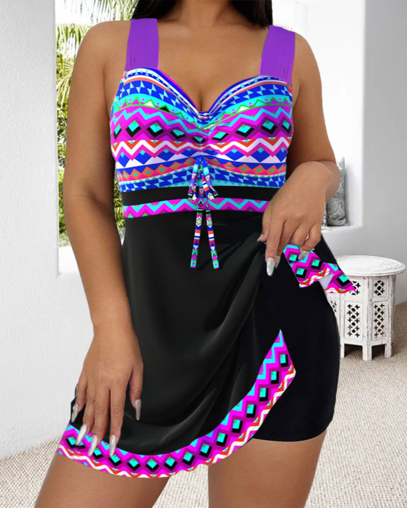 Teodora - Maillot de bain avec cordon et imprimé à rayures