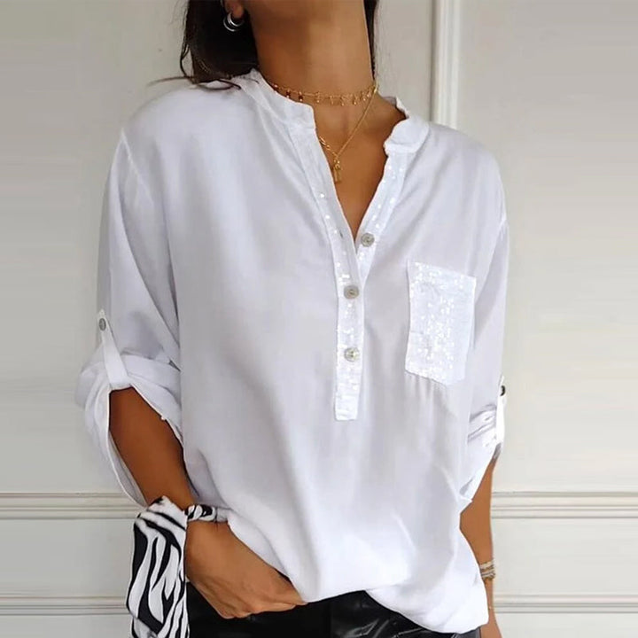 Stefania | Chemise quotidienne avec poche en sequins