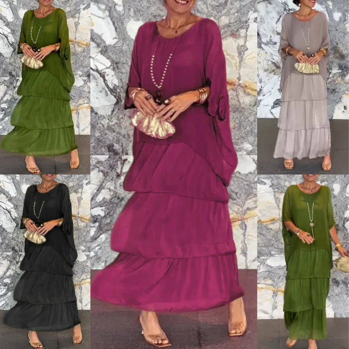 Dorota | Robe Maxi Boho avec Effet Superposé