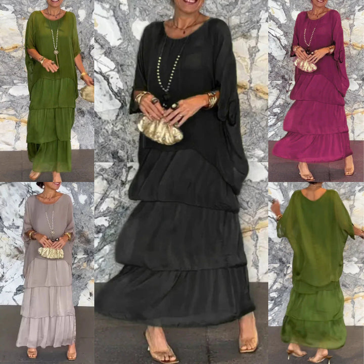 Dorota | Robe Maxi Boho avec Effet Superposé