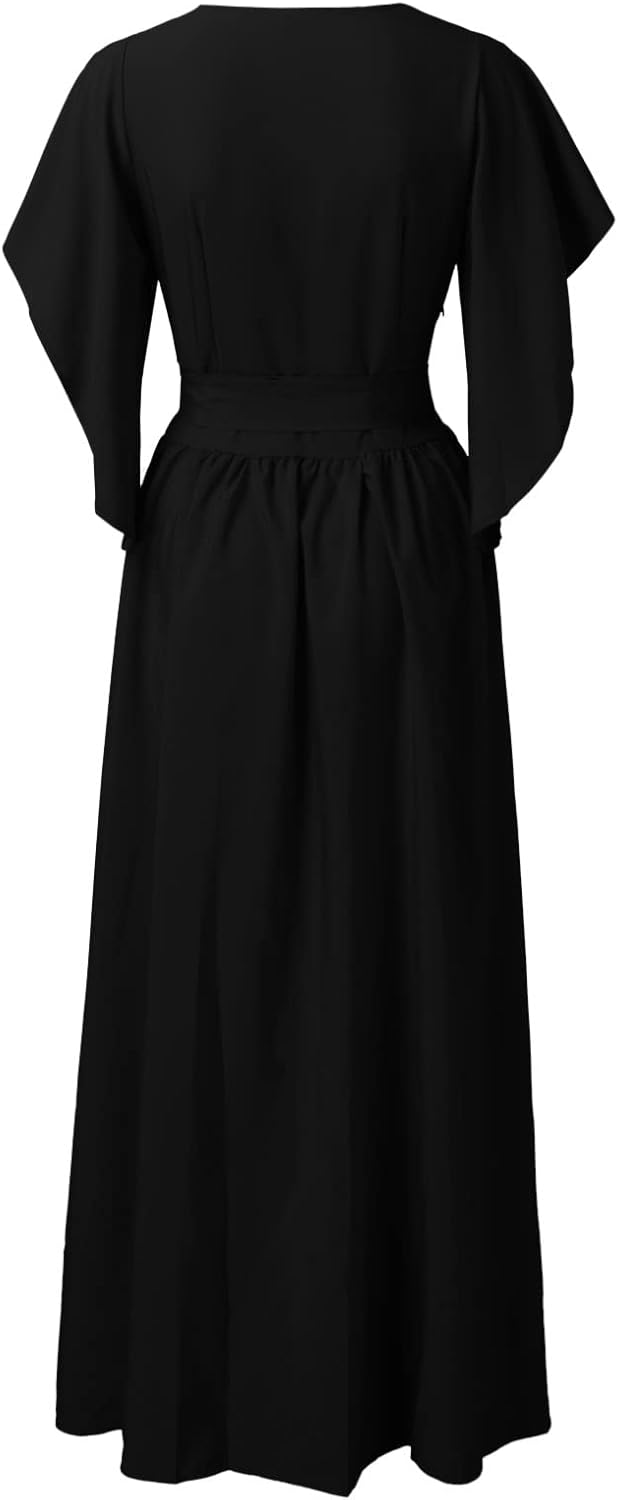 Daria | Robe femme avec des manches enroulées en forme de papillon