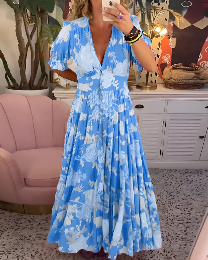 Nela | Robe maxi fluide à fleurs pour les journées ensoleillées