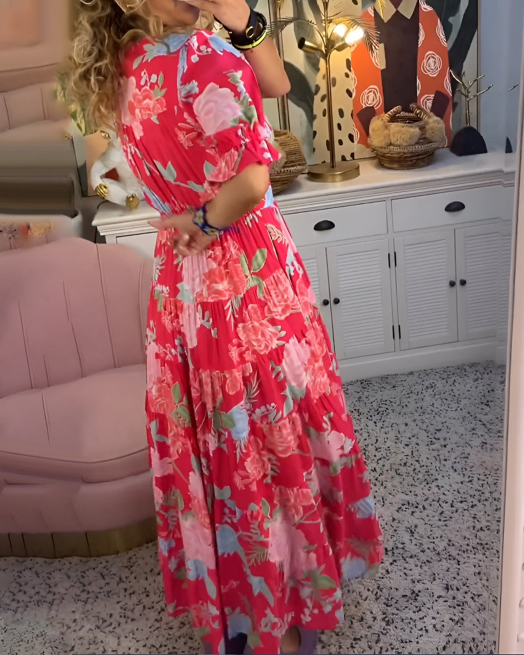 Nela | Robe maxi fluide à fleurs pour les journées ensoleillées