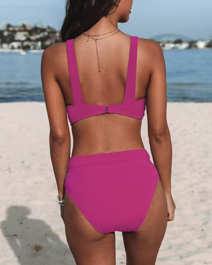 Romana - Bikini taille haute et couleur unie