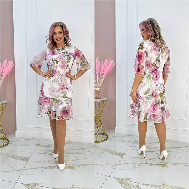 Samanta | Robe d'été ample avec décolleté rond et manches courtes