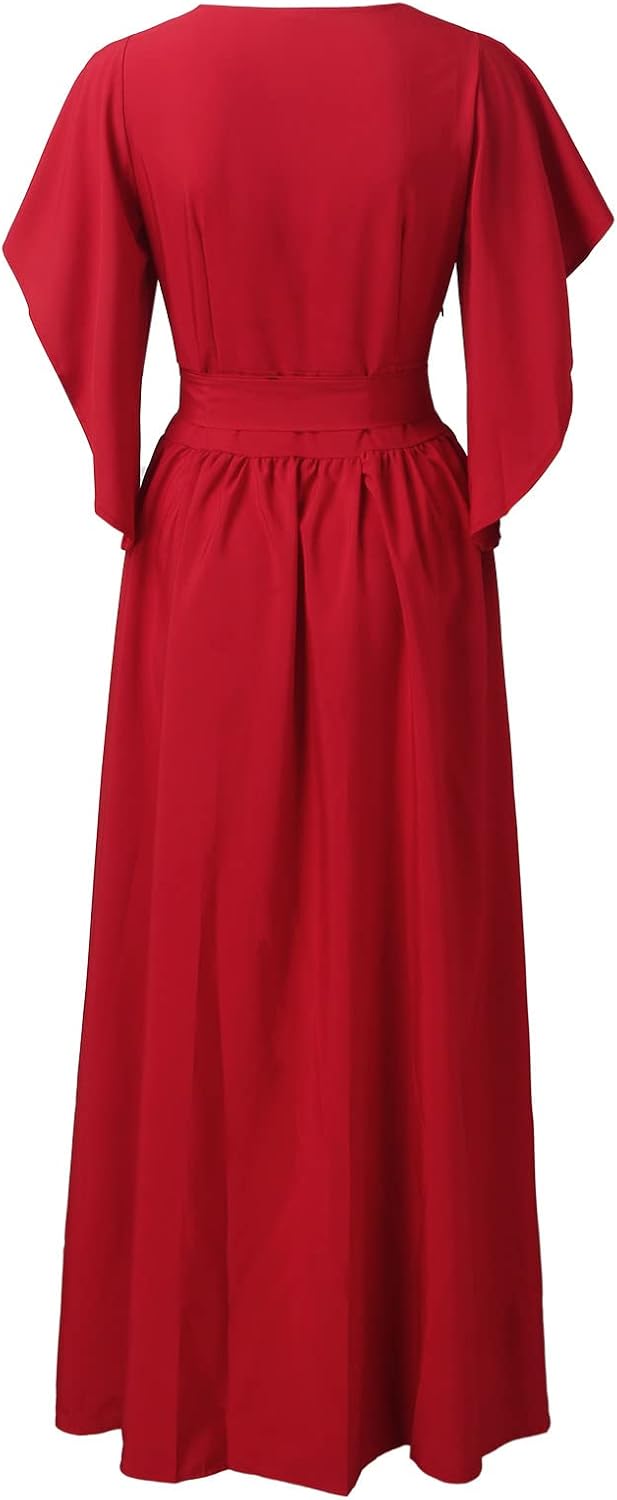 Daria | Robe femme avec des manches enroulées en forme de papillon