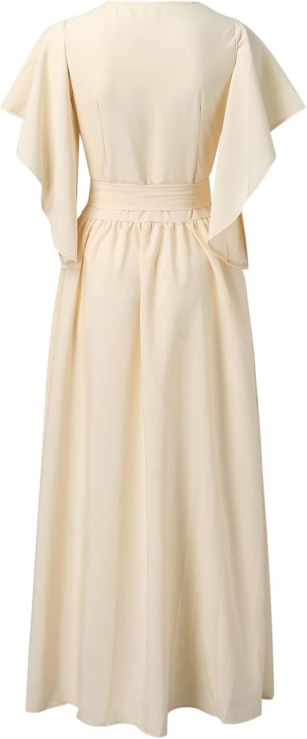 Daria | Robe femme avec des manches enroulées en forme de papillon