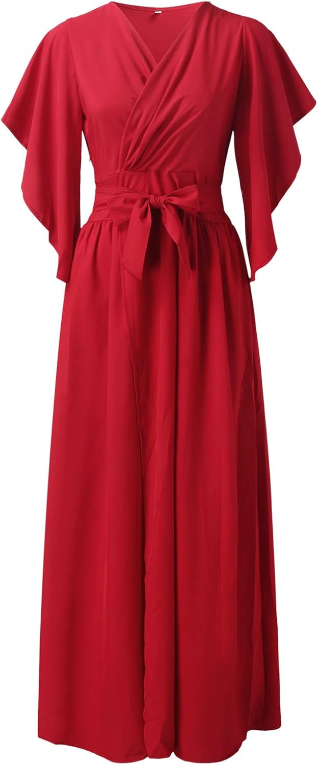 Daria | Robe femme avec des manches enroulées en forme de papillon