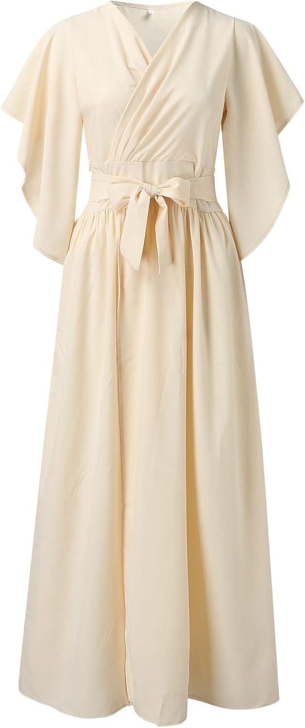 Daria | Robe femme avec des manches enroulées en forme de papillon