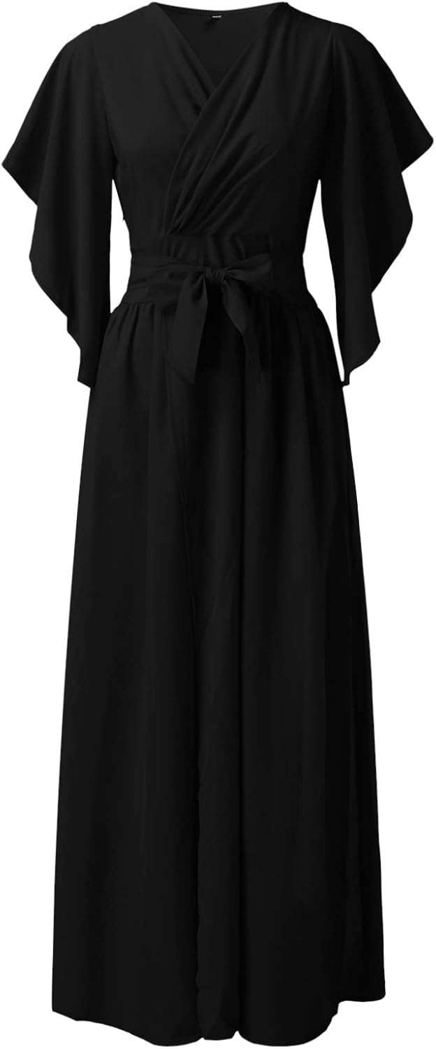 Daria | Robe femme avec des manches enroulées en forme de papillon