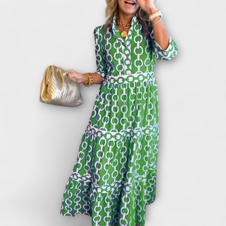 Kinga – Robe Midi avec Motif Chaîne