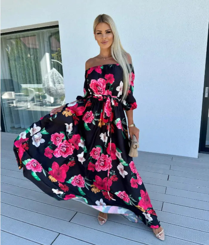 Karolina | Coastal Bloom Robe maxi