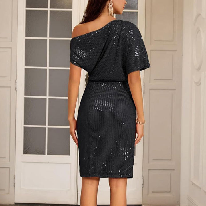 Klaudia | Robe à Une Épaule avec Paillettes pour Fête