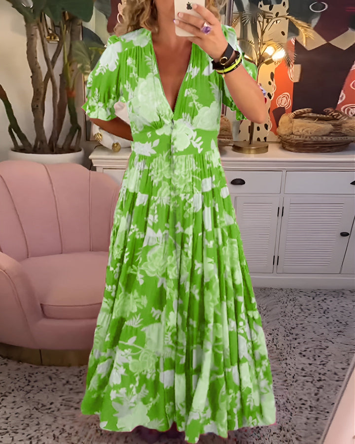 Nela | Robe maxi fluide à fleurs pour les journées ensoleillées