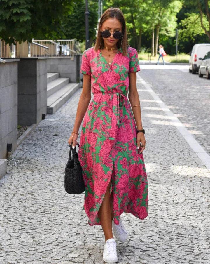Barbara | Robe midi portefeuille au style affirmé