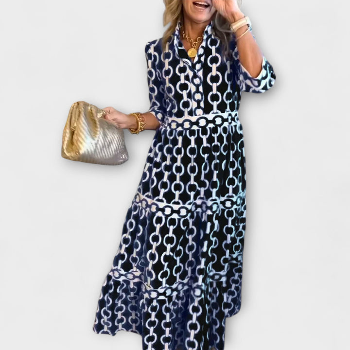 Kinga – Robe Midi avec Motif Chaîne