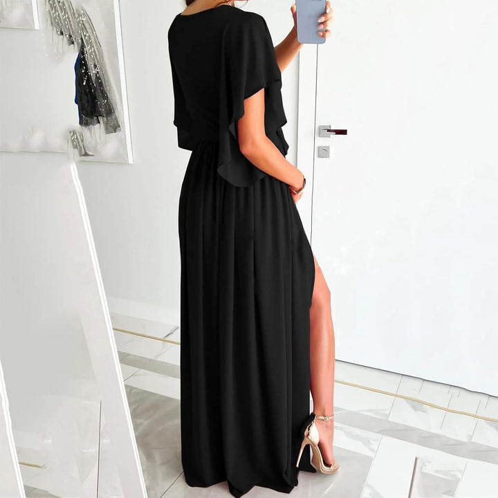Daria | Robe femme avec des manches enroulées en forme de papillon