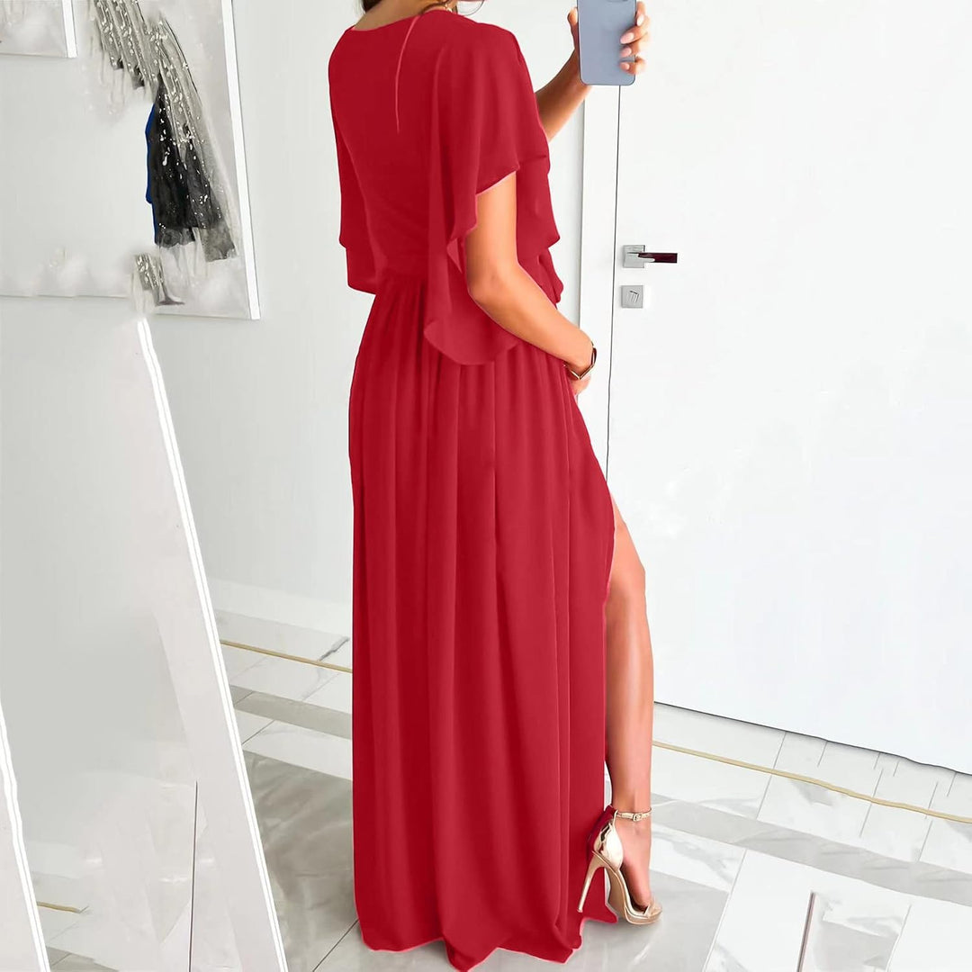 Daria | Robe femme avec des manches enroulées en forme de papillon