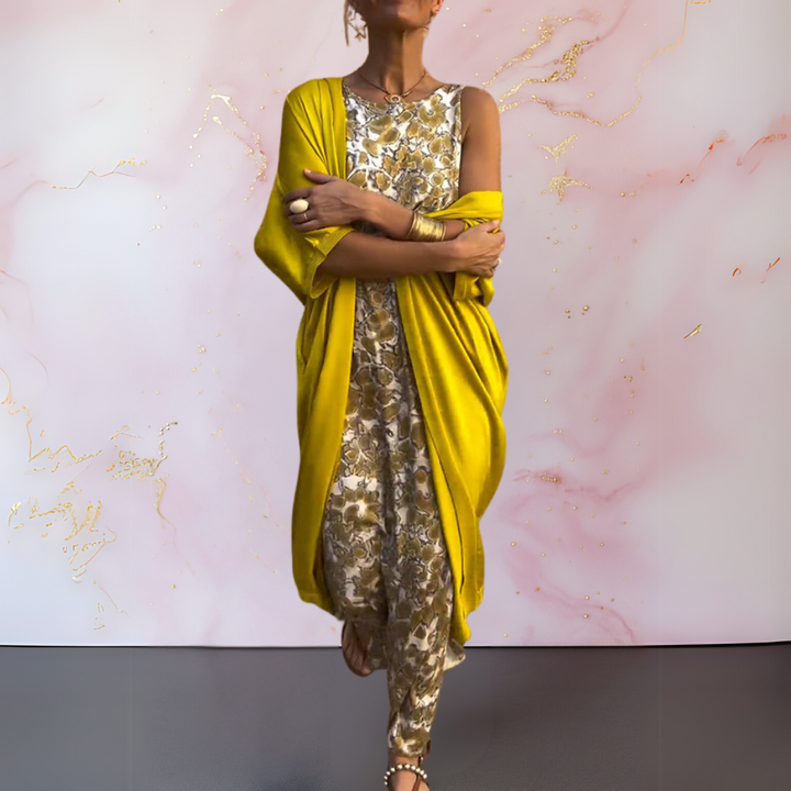 Bożena | Robe Longue Élégante avec Cardigan Ajusté