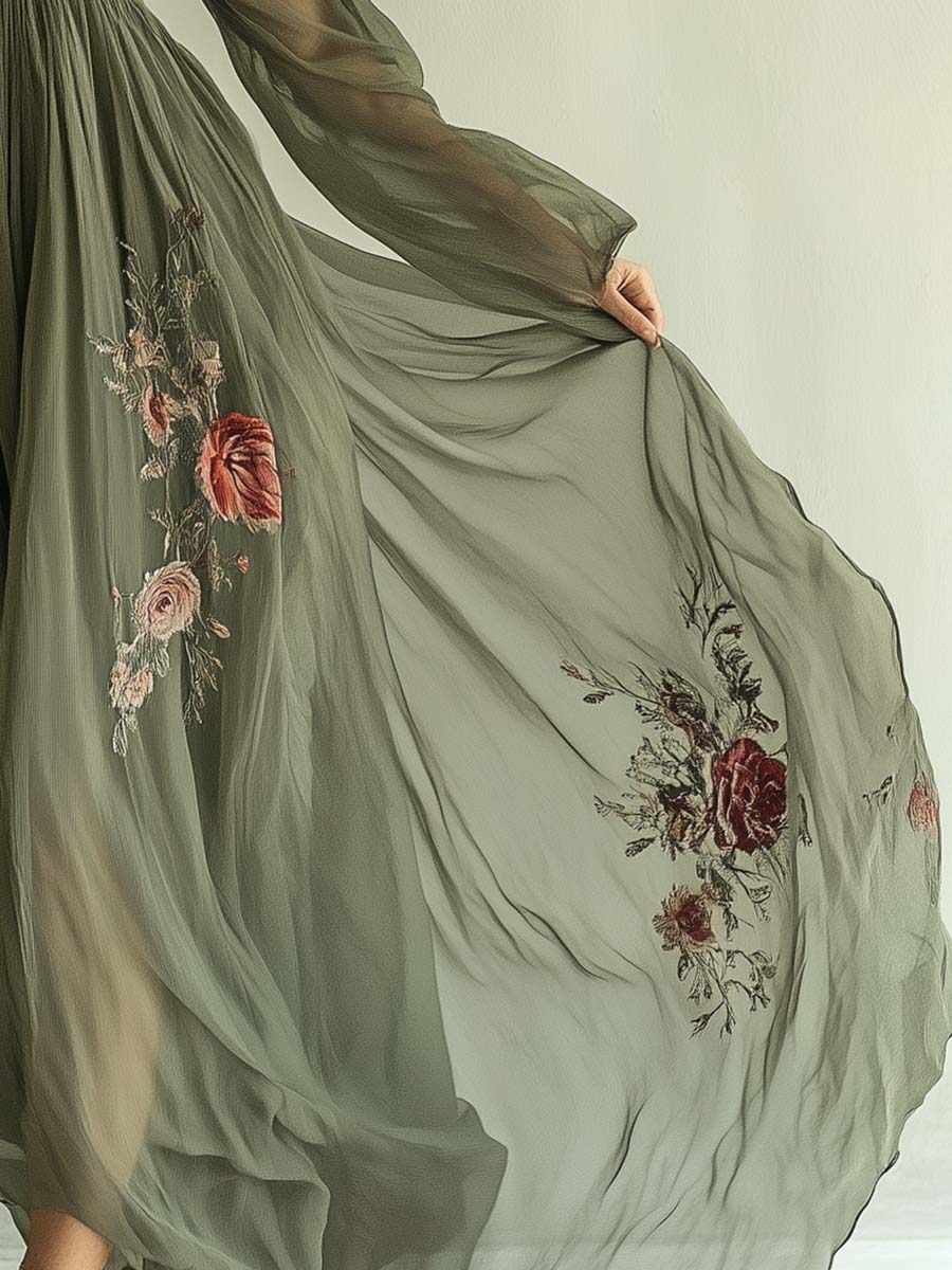 Maria - Robe Maxi Élégante à Fleurs