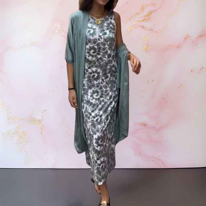 Bożena | Robe Longue Élégante avec Cardigan Ajusté