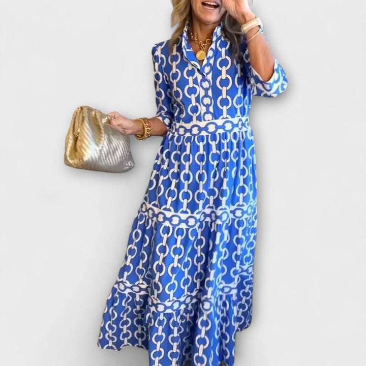 Kinga – Robe Midi avec Motif Chaîne