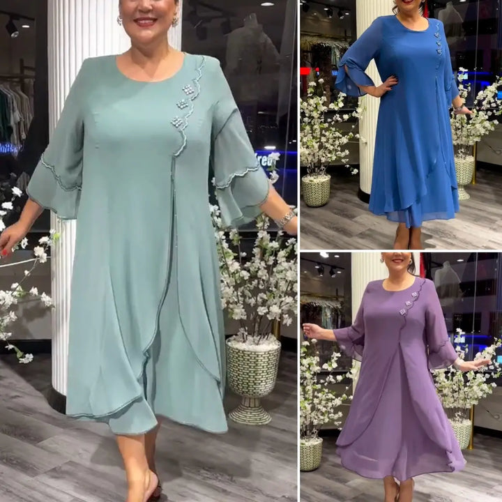 Marzenna | Robe midi – Murmure d'Élégance