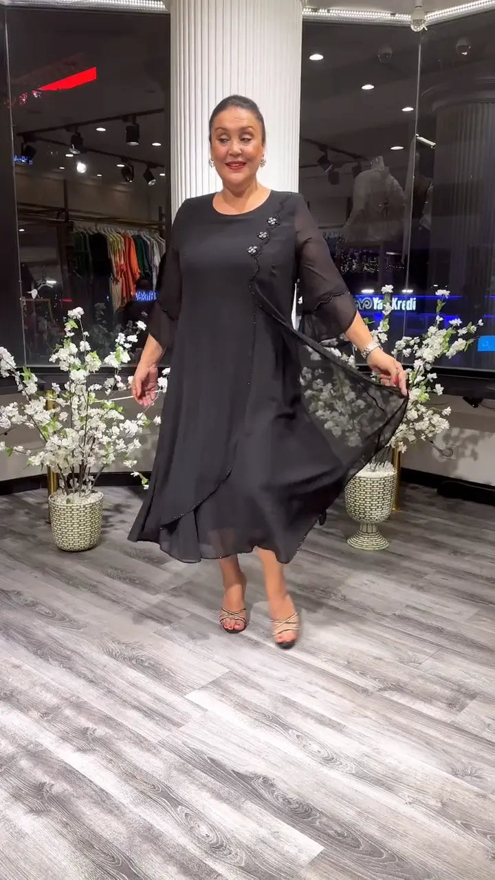Marzenna | Robe midi – Murmure d'Élégance