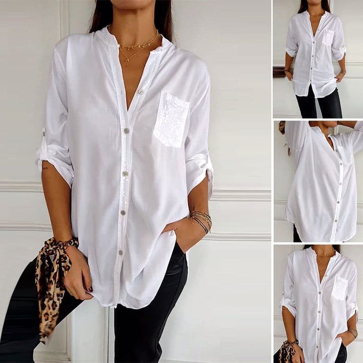 Stefania | Chemise quotidienne avec poche en sequins